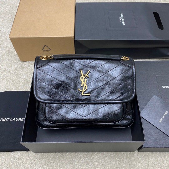 YSL Bag 633158 black oil~wax leather